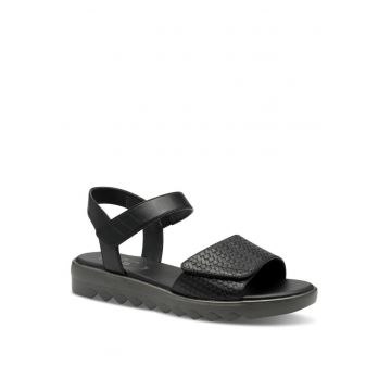 Jana Sandale negre de damă Jana cu velcro 28265-42-001 07579