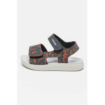 Sandale cu imprimeu si inchidere velcro