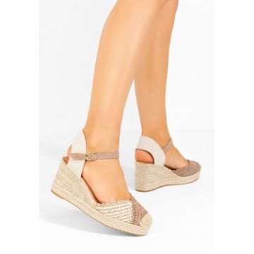 Sandale cu platforma tip espadrile Dovie kaki