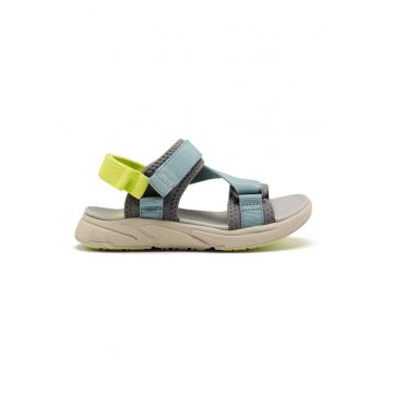 Sandale cu talpa plata si inchidere velcro - Bleumarin