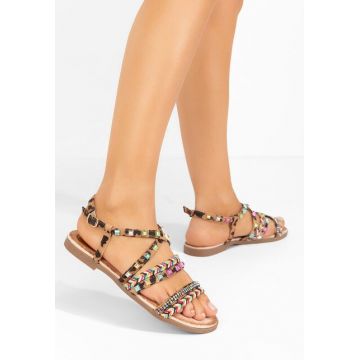 Sandale dama fara toc Letty leopard