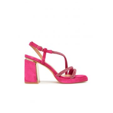 Sandale dama - V250790 -  Textil - Roz