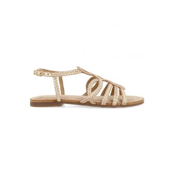 Sandale de piele cu model impletit Yakima - Auriu