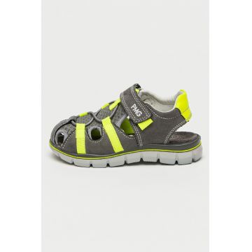 Sandale de piele intoarsa cu logo Sandale de piele intoarsa cu logo