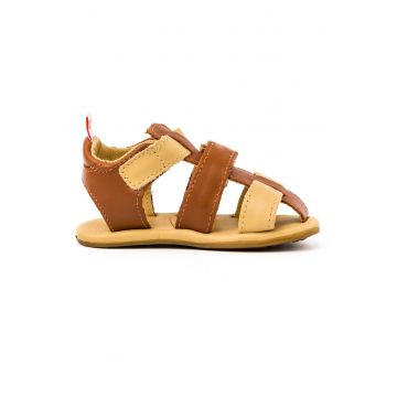 Sandale din piele cu velcro Afeto V Caramel