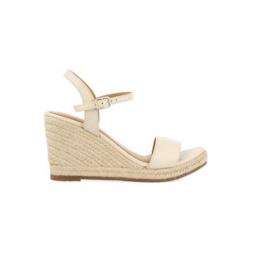 Sandale-espadrile de piele - Alb murdar