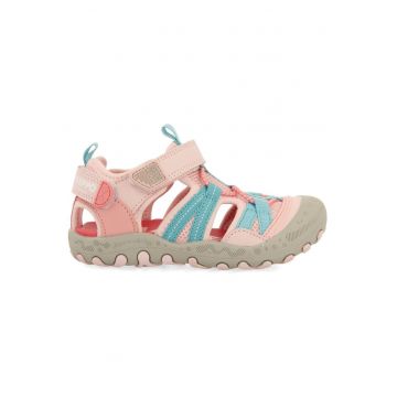 Sandale fisherman cu velcro - Roz deschis/Albastru glaciar