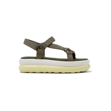 Sandale cu talpa flatform si aplicatii florale Pelotas - Verde