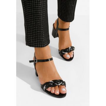 Sandale cu toc gros Brillya negre
