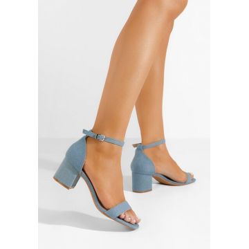 Sandale cu toc gros Lilea V3 denim