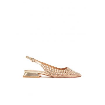 Sandale dama - V250488 -  Textil - Auriu