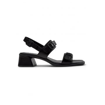 Sandale din piele cu catarame Kora - Negru