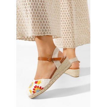 Sandale tip espadrile Elioth V2 albe