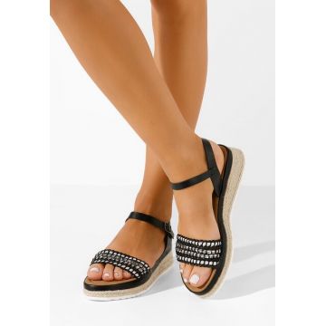 Sandale tip espadrile Ergela negre