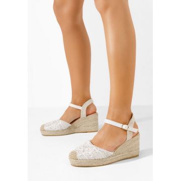 Sandale tip espadrile Flasia albe
