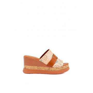 Sandale wedge din piele ecologica Estrada