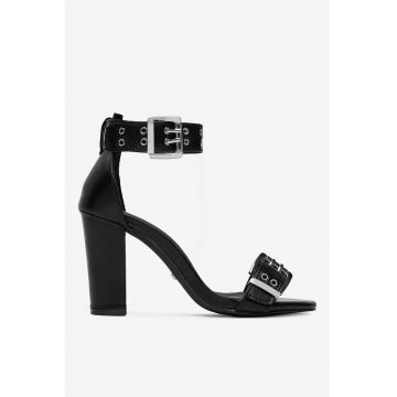 Sandale cu toc Sintetic - Negru Sandale cu toc Sintetic - Negru