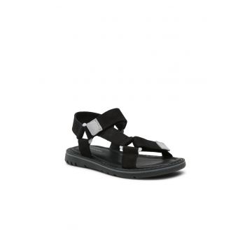 Sandale fata -  Piele nabuc - Negru Sandale fata -  Piele nabuc - Negru