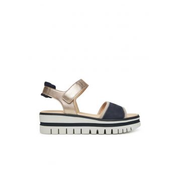 Sandale dama - 64.629.16 -  Piele naturala - 39 EU - Bleumarin/Auriu - Auriu/Bleumarin