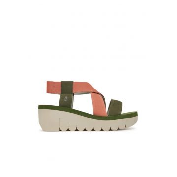 Sandale dama - YABI922FLY -  Piele naturala - Corai - Coral