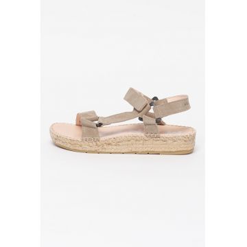 Sandale tip espadrile de piele intoarsa Sandale tip espadrile de piele intoarsa