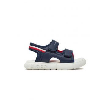 Sandale copii -  albastru - piele ecologica - inchidere dubla cu velcro -