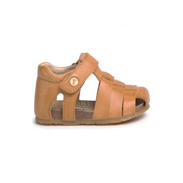 Sandale copii -  piele naturala - maro - inchidere velcro -