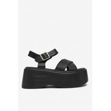 Sandale cu platforma  Sintetic - Negru