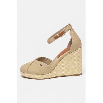 Sandale cu talpa wedge si detaliu cu logo Sall Sandale cu talpa wedge si detaliu cu logo Sall