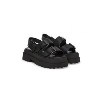 Sandale dama -  305199737 - piele ecologica - negru - Sandale dama -  305199737 - piele ecologica - negru -