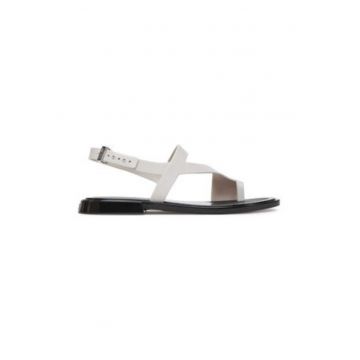 Sandale dama -  alb - material sintetic - inchidere cu catarama - Sandale dama -  alb - material sintetic - inchidere cu catarama -