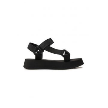 Sandale dama -  negru - material textil - Sandale dama -  negru - material textil -