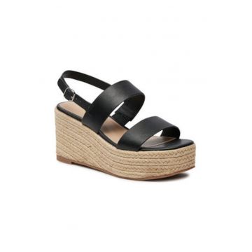 Sandale dama - piele ecologica - negru - Sandale dama - piele ecologica - negru -