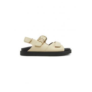 Sandale dama -  piele naturala - bej - inchidere velcro - Sandale dama -  piele naturala - bej - inchidere velcro -