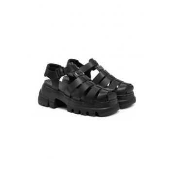Sandale dama -  piele naturala - negru - Sandale dama -  piele naturala - negru -