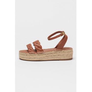 Sandale din piele cu talpa wedge