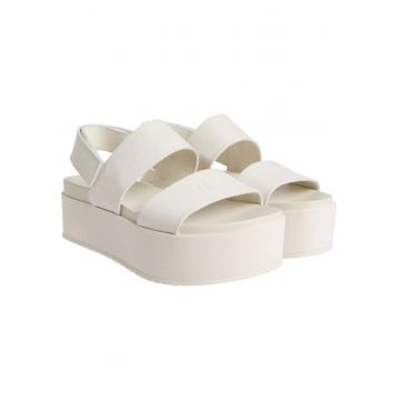 Sandale flatform cu inchidere cu velcro - Bej
