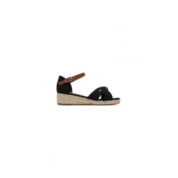 Sandale pentru fete -  material textil - negru/maro - Sandale pentru fete -  material textil - negru/maro -