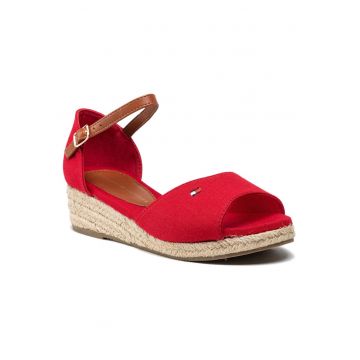Sandale pentru fete -  material textil - rosu