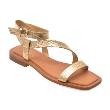 Sandale ALDO aurii, GRUGAR 711, din piele croco