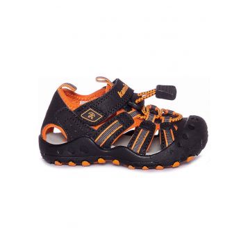 Sandale copii -  Plastic/EVA - Marime 21 - Negru/Portocaliu