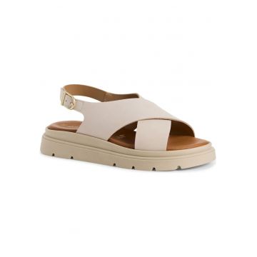 Sandale cu platforma dama -  piele naturala - 65465 - Bej