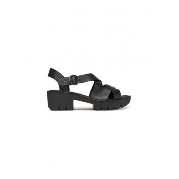 Sandale dama - ERIA536FLY -  Piele naturala - 37 EU - Negru