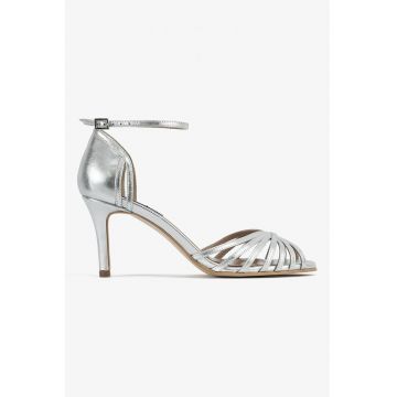 Sandale de piele cu aspect metalizat