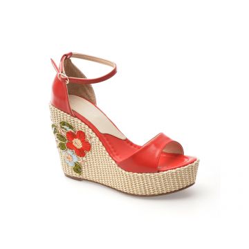 Sandale elegante GRYXX rosii, 20927, din piele ecologica