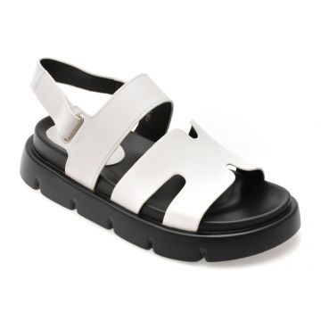 Sandale EPICA albe, 1157D32, din piele naturala