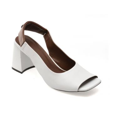 Sandale EPICA albe, 532258, din piele naturala