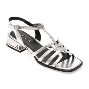 Sandale EPICA argintii, D71, din piele naturala