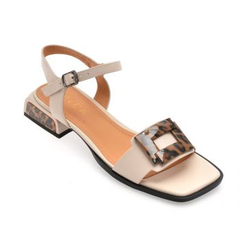 Sandale EPICA bej, D175, din piele naturala