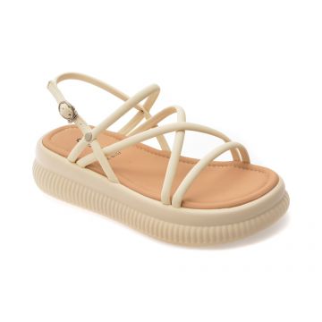 Sandale GRYXX albe, F511, din piele ecologica